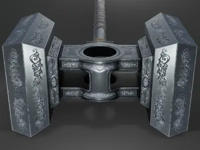 Hammer 08 Low-poly 3D model