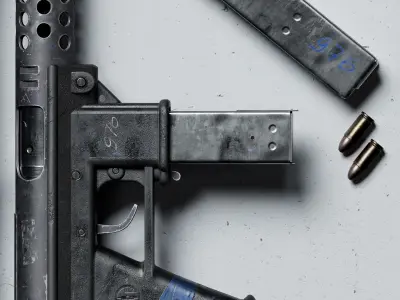 Weapon tec-9 Low-poly 3D model