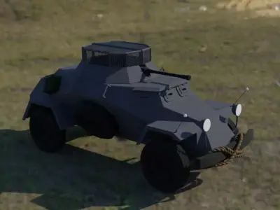German Sdkfz222 light armoured Free 3D model