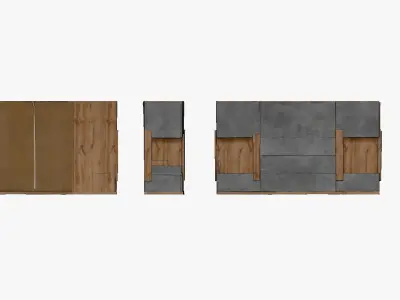 001281 scary wooden cupboard 3D model
