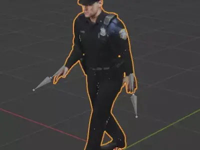 Policeman Officer  3D model Game ready rigged with animation 3D model