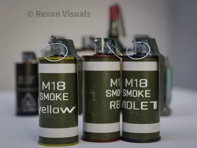 M18 Smoke Grenade Low-poly 3D model