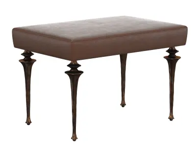 Bronze and leather bench 3D model