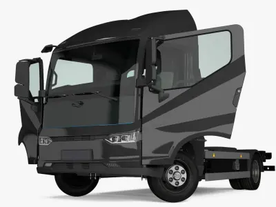 Black Truck No Cargo Rigged for Maya 3D model