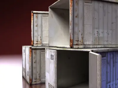 Shipping Containers Low-poly 3D model