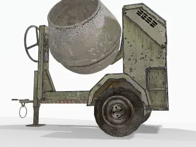 Cement Mixer Low-poly 3D model