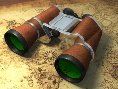Realistic binoculars   telescope restoring ancient ways 3D model
