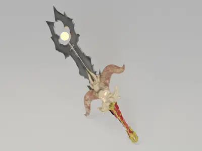 Fantasy Sword Low-poly 3D model 12