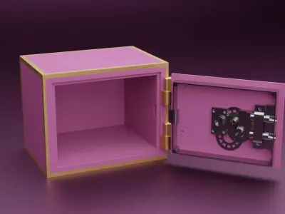Luxury Pink  Vault Safe Low-poly 3D model