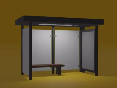  Bus Stop  Low-poly 3D model