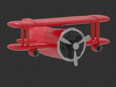 Plane 3d model Low-poly 3D model