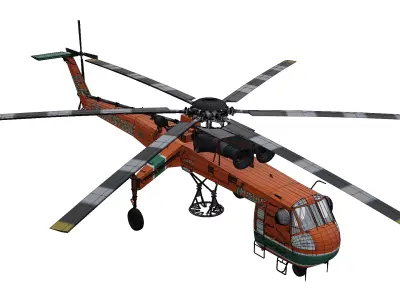 Sikorsky S64 Skycrane Low-poly 3D model