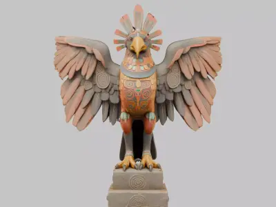 Rooster Statue Low-poly 3D model
