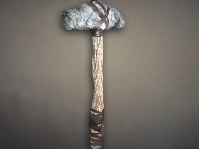 Axe stone Low-poly 3D model