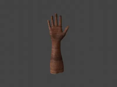 HAND-026 Wooden hand Low-poly 3D model