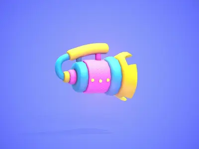 Stylized Blower Gun Low-poly 3D model