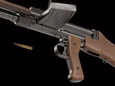 Kulsprutegevar m40 Swedish  automatic rifle Low-poly 3D model