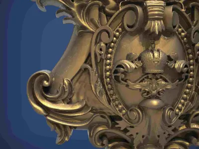 Carved clock for 3D printing and CNC 3D print model 13