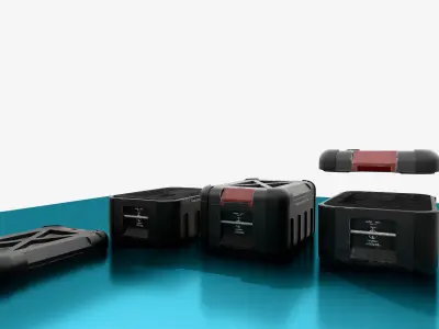 Sci-Fi Weapon Case Pack Game-Ready Crates Free low-poly 3D model