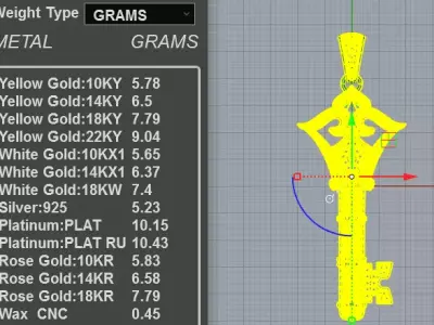 Ultimate Gothic Crown Diamond Key Pendant Necklace Iced Out 3D print model