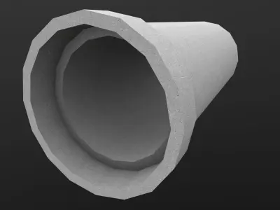 Concrete Pipe AR VR PBR Low-poly 3D model
