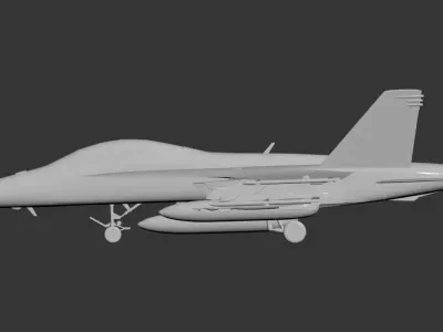 3D model of a fighter jet aircraft Low-poly 3D model