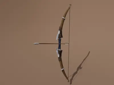 Bow handpainted reskin Low-poly 3D model