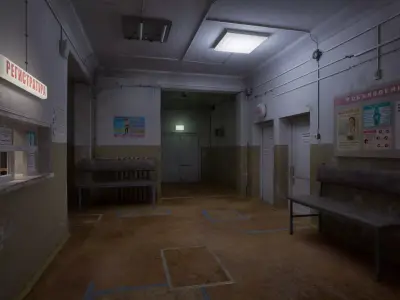 Post Soviet Hospital UE5 Low-poly 3D model