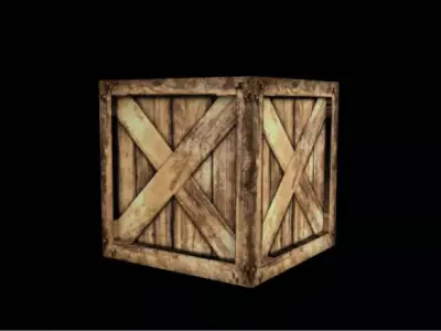 Wooden Box 3D model buy