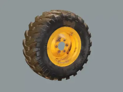 Truck Wheel Low-poly 3D Model Low-poly 3D model