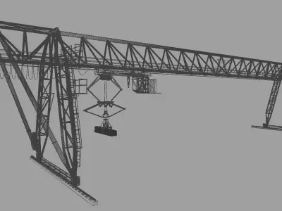 Portal crane AUMUND  for the transfer of logs 3D model
