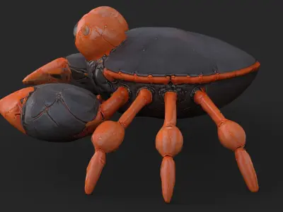 Crab Cartoon Low-poly 3D model