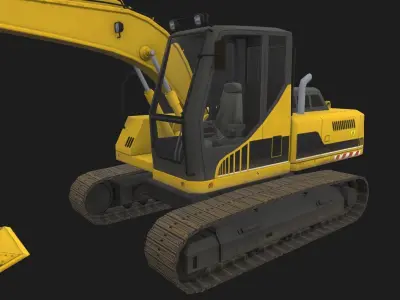 Excavators K Low-poly 3D model