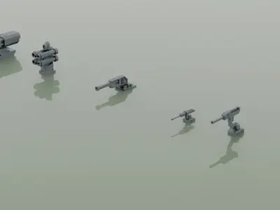 130 Space vehicle Hard Surface Kitbash Set Low-poly 3D model