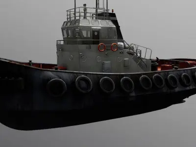 Remolcador de puerto Low-poly 3D model