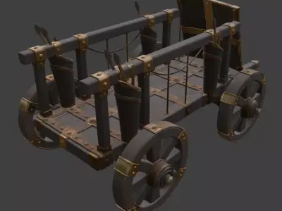 Medieval War Cart 3D Model 3D model