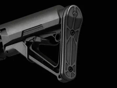 CTR Carbine Stock Mil Spec Low-poly 3D model