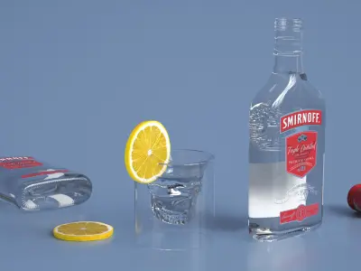  Smirnoff Vodka No21 with Shot and Lemon Slice 
