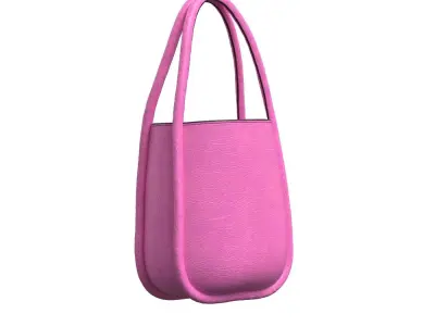 Pink Leather Mini Bag 3D model