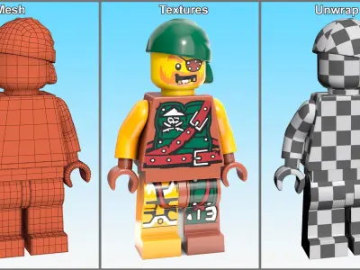 LEGO Minifigures Rigged for Maya Collection 3D model