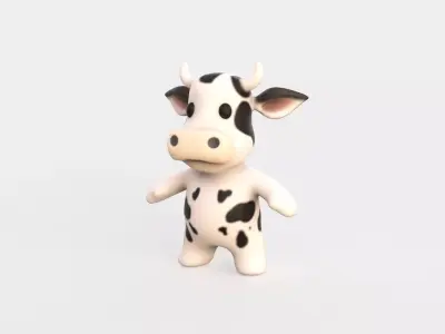 Little animal baby - Cow cute - Character007 Low-poly 3D model