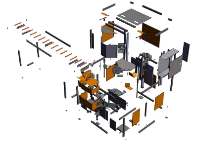 45-degree aluminum sawing equipment 3D model