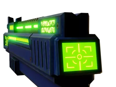 fantasy gun Low-poly 3D model