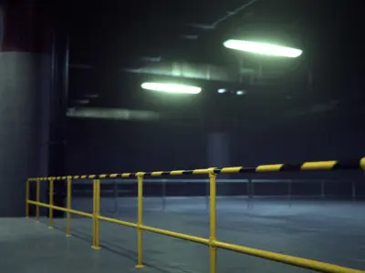 3D Render of Basement Underground Parking Area 3D model