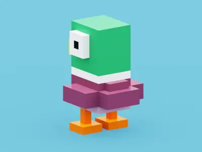 Minecraft Duck Low-poly 3D model