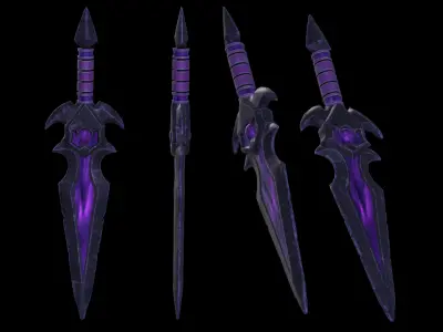 Stylized dark fantasy dagger Free low-poly 3D model