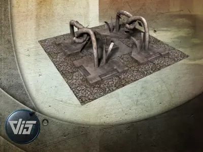 Memorial place Low-poly 3D model