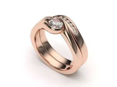 solitaire with ring sizes  9 part S15 3D print model