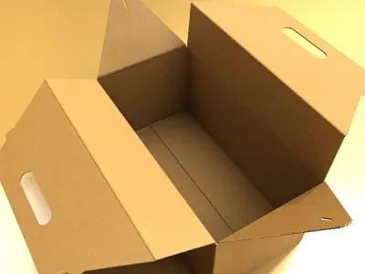 Photorealistic Cardboard Carrier Box High Res 3D model