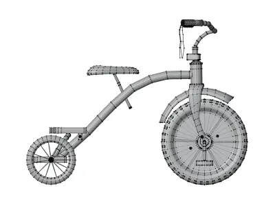 Red Tricycle Bike 3D Model 3D model